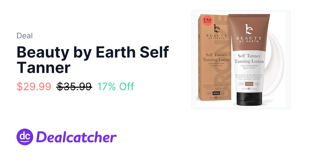 Amazon - Beauty by Earth Self Tanner $29.99