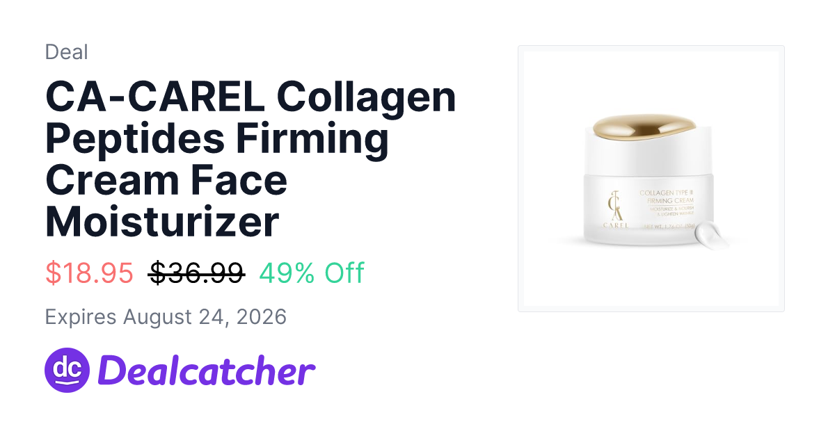 Amazon - CA-CAREL Collagen Peptides Firming Cream Face Moisturizer $18.95