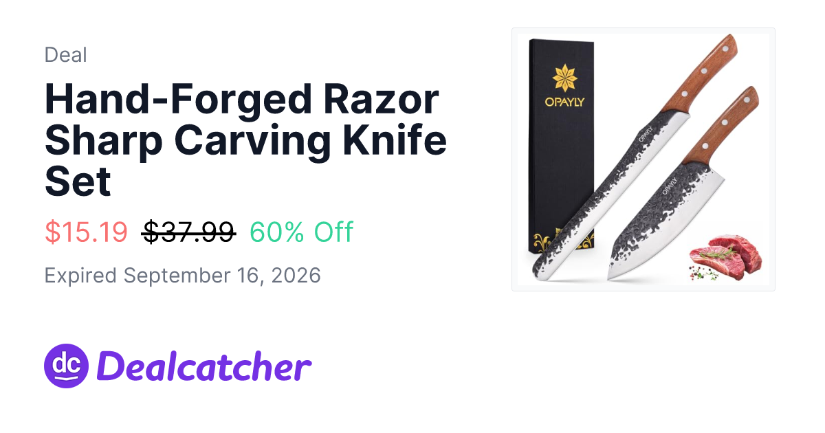 Amazon - Hand-Forged Razor Sharp Carving Knife Set $15.19