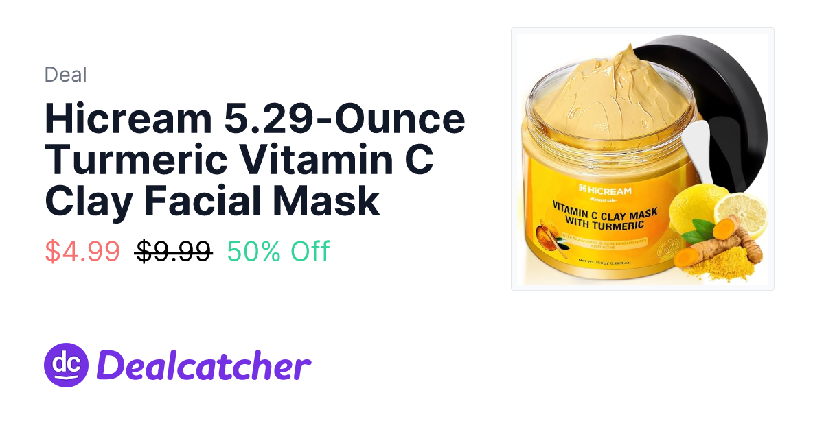 Amazon - Hicream 5.29-Ounce Turmeric Vitamin C Clay Facial Mask $4.99