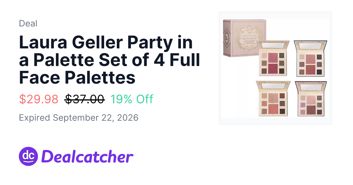 QVC - Laura Geller Party in a Palette Set of 4 Full Face Palettes $29.98