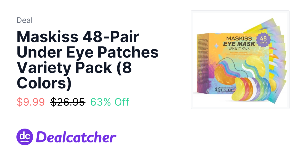 Amazon - Maskiss 48-Pair Under Eye Patches Variety Pack (8 Colors) $9.99