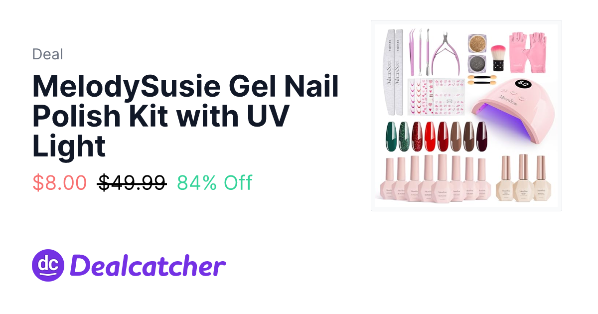 Amazon - MelodySusie Gel Nail Polish Kit with UV Light $8.00
