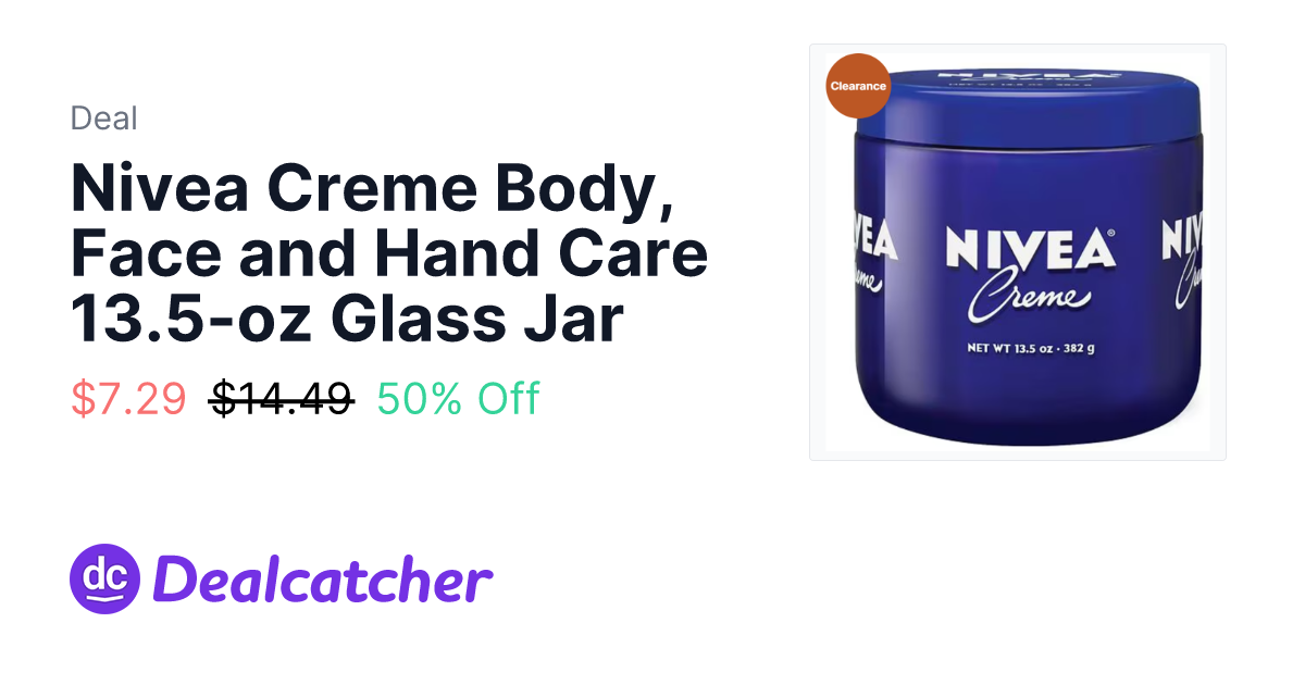 Walgreens - Nivea Creme Body, Face and Hand Care 13.5-oz Glass Jar $7.29
