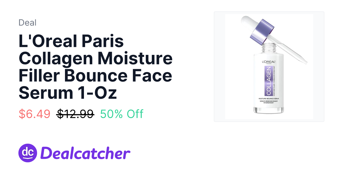 Amazon - L'Oreal Paris Collagen Moisture Filler Bounce Face Serum 1-Oz $6.49