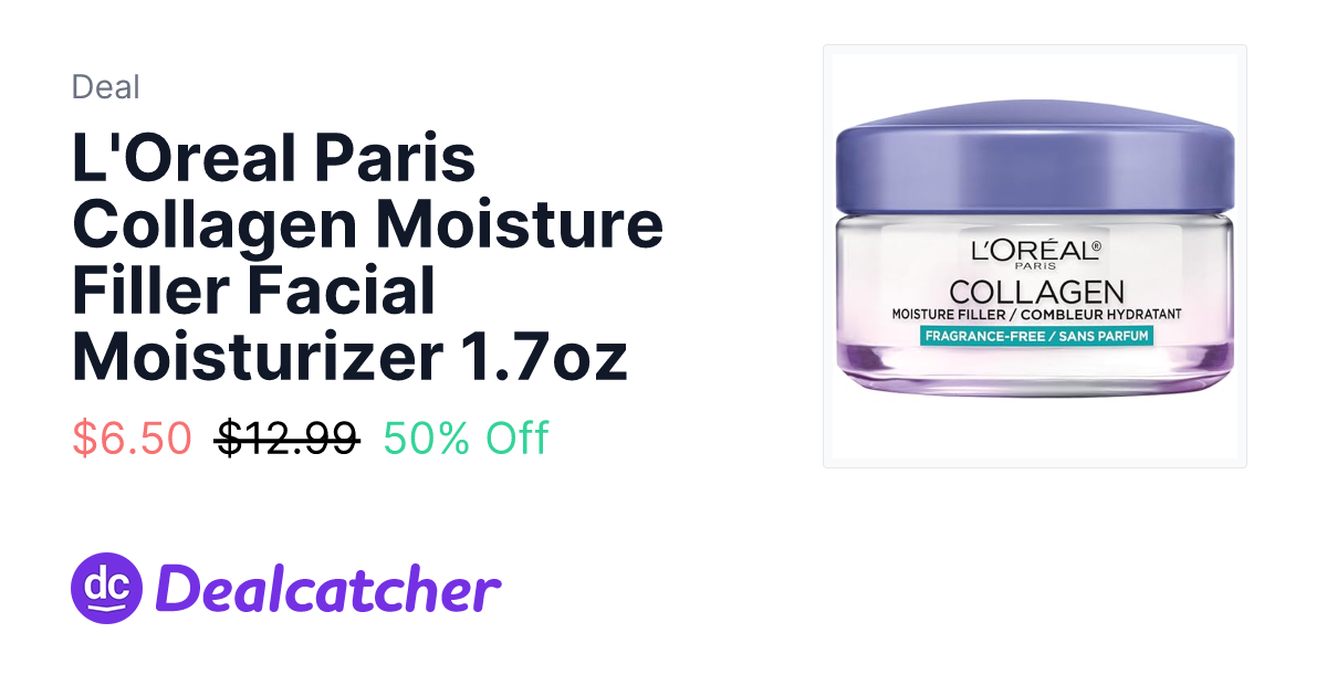 Amazon - L'Oreal Paris Collagen Moisture Filler Facial Moisturizer 1.7oz $6.50