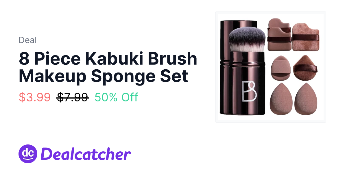 Amazon - 8 Piece Kabuki Brush Makeup Sponge Set $3.99