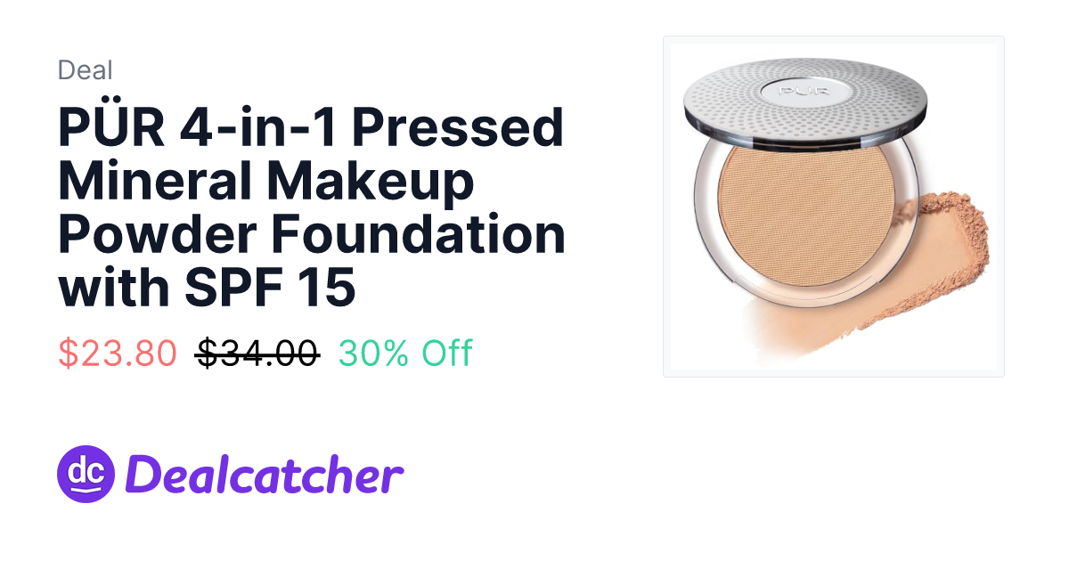Amazon - PÜR 4-in-1 Pressed Mineral Makeup Powder Foundation with SPF 15 $23.80