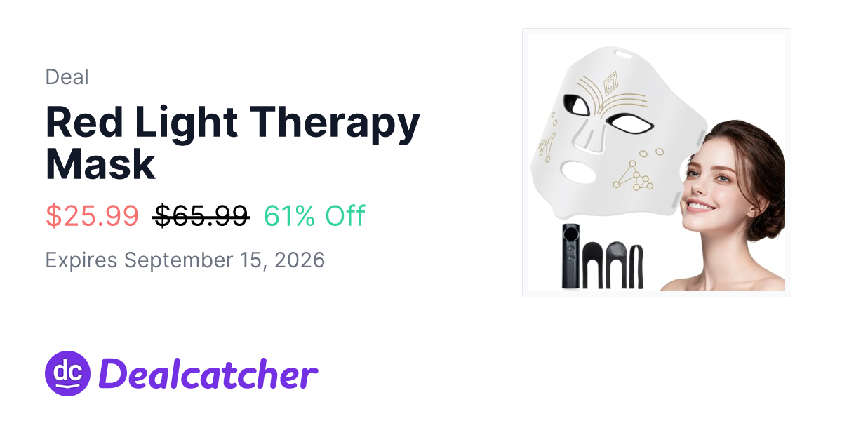 Amazon - Red Light Therapy Mask $25.99