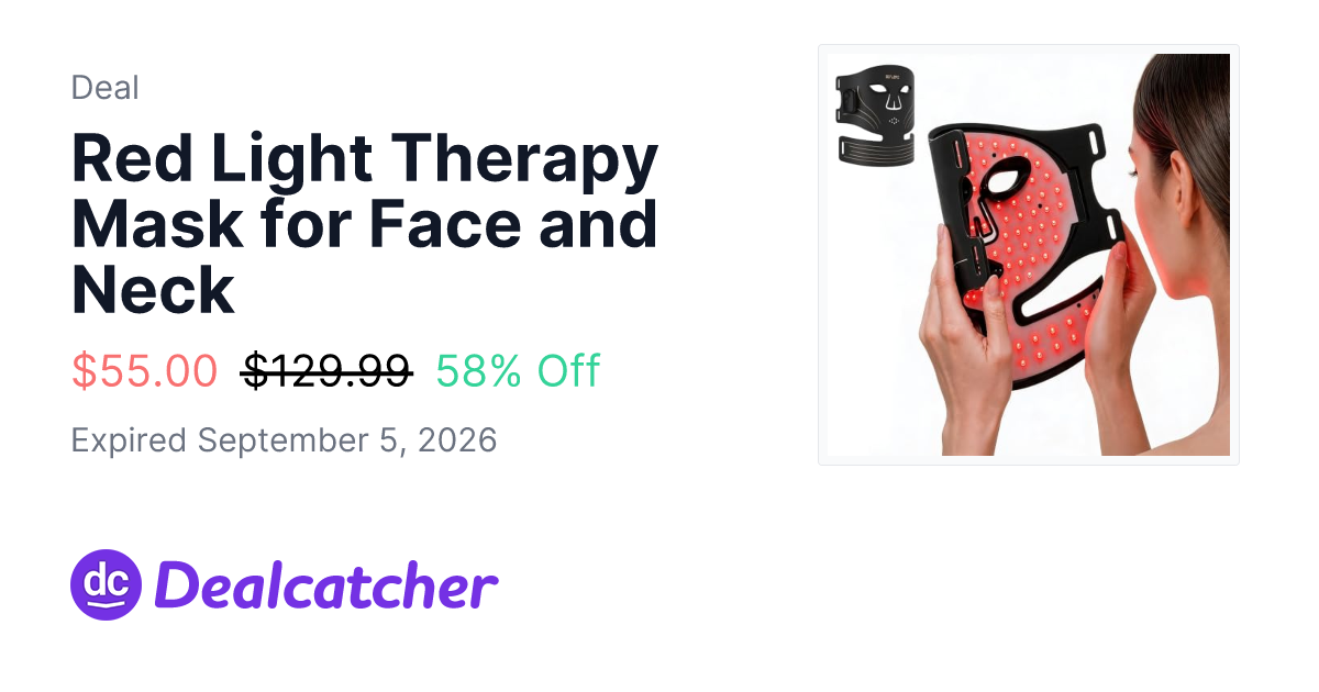 Amazon - Red Light Therapy Mask for Face and Neck $55.00