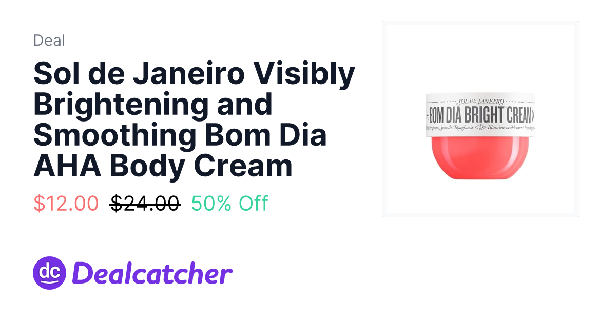 Amazon - Sol de Janeiro Visibly Brightening and Smoothing Bom Dia AHA Body Cream $12.00