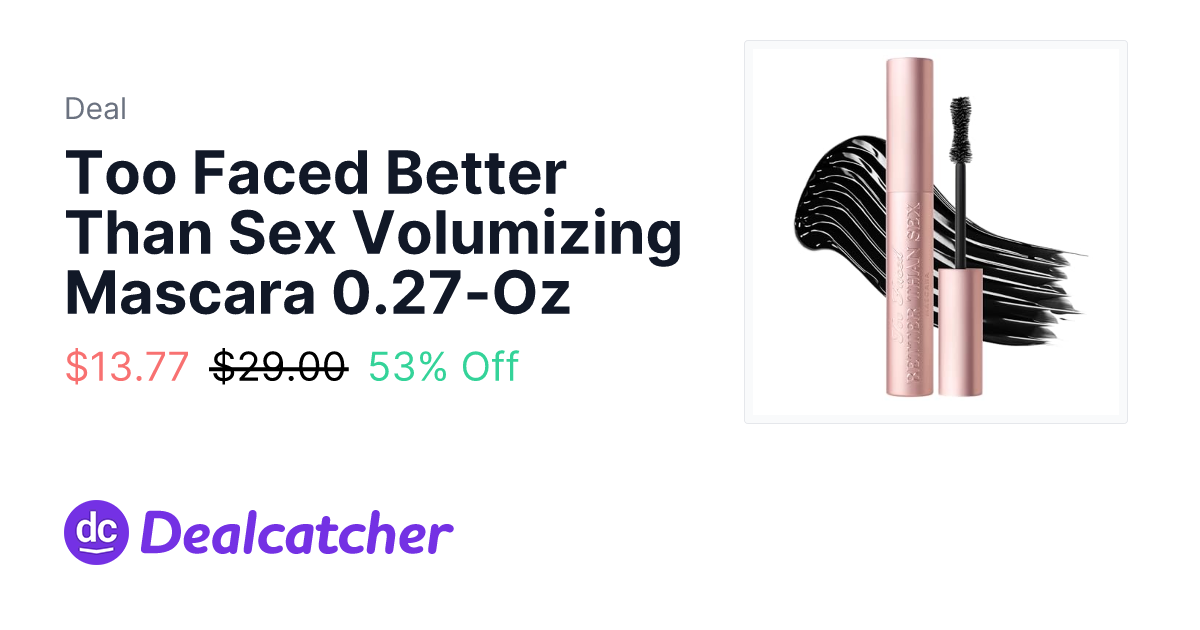 Amazon - Too Faced Better Than Sex Volumizing Mascara 0.27-Oz $13.77