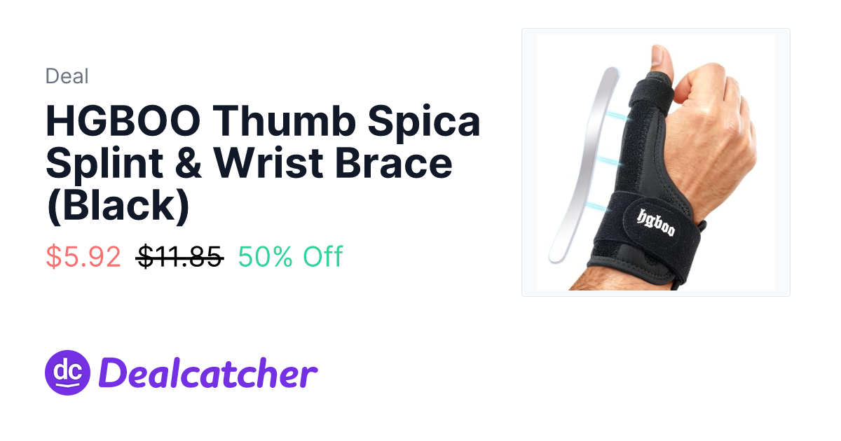Amazon - HGBOO Thumb Spica Splint & Wrist Brace (Black) $5.92
