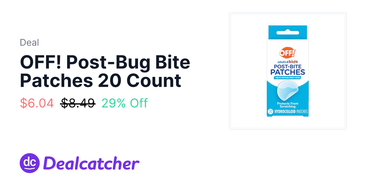 Amazon - OFF! Post-Bug Bite Patches 20 Count $6.04