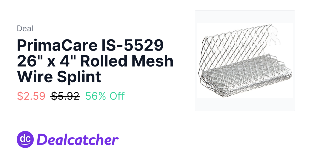 Amazon - PrimaCare IS-5529 26" x 4" Rolled Mesh Wire Splint $2.59