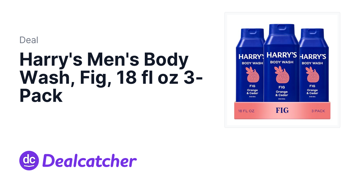 Amazon - Harry's Men's Body Wash, Fig, 18 fl oz 3-Pack