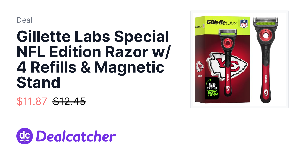 Amazon - Gillette Labs Special NFL Edition Razor w/ 4 Refills & Magnetic Stand $11.87