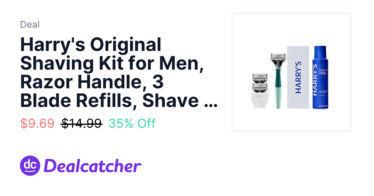 Harry's Original Shaving Kit for Men, Razor Handle, 3 Blade Refills ...