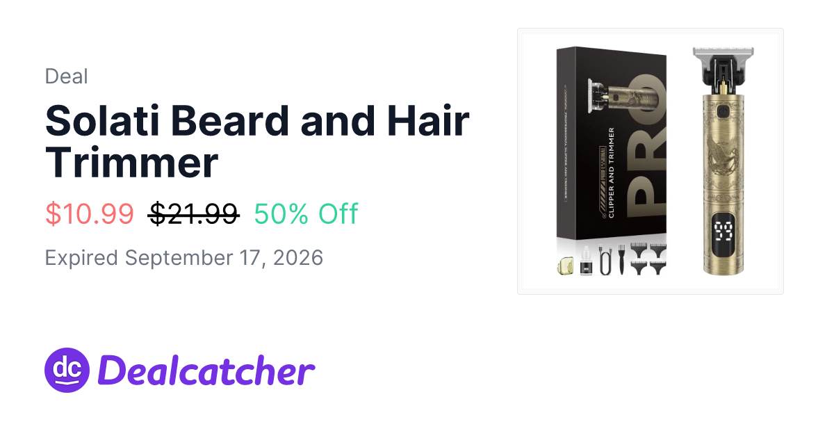 Amazon - Solati Beard and Hair Trimmer $10.99