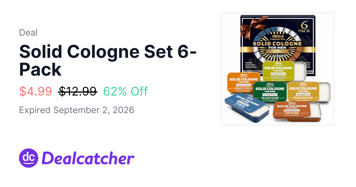 Amazon - Solid Cologne Set 6-Pack $4.99