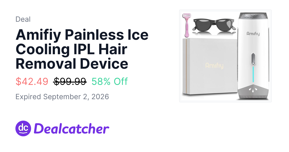 Amazon - Amifiy Painless Ice Cooling IPL Hair Removal Device $42.49