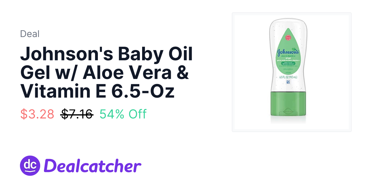 Amazon - Johnson's Baby Oil Gel w/ Aloe Vera & Vitamin E 6.5-Oz $3.28