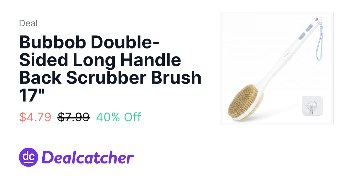Amazon - Bubbob Double-Sided Long Handle Back Scrubber Brush 17" $4.79
