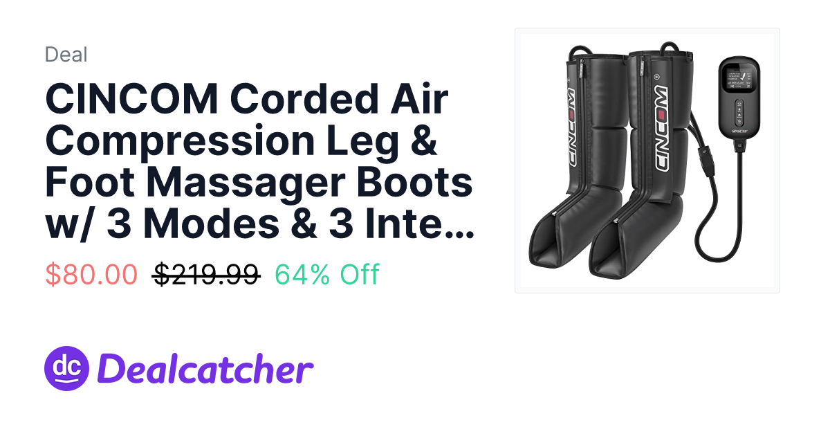 Amazon - CINCOM Corded Air Compression Leg & Foot Massager Boots w/ 3 Modes & 3 Intensity Levels $80.00