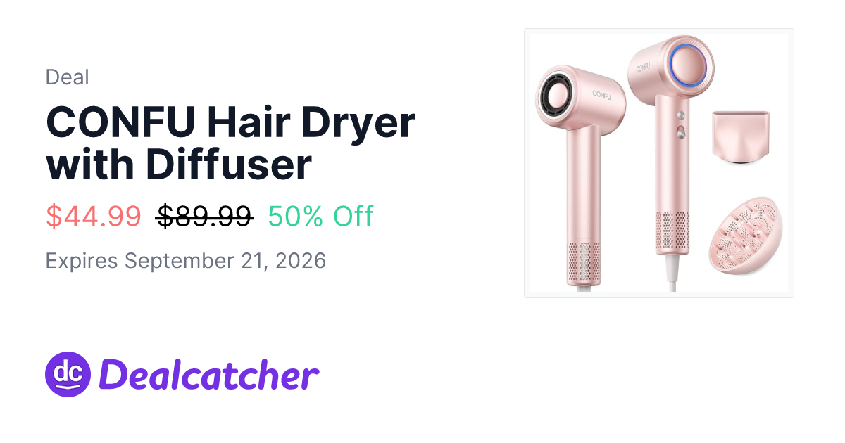 Amazon - CONFU Hair Dryer with Diffuser $44.99