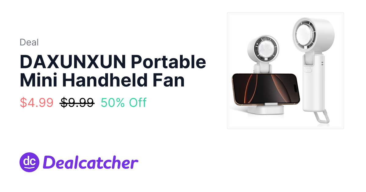Amazon - DAXUNXUN Portable Mini Handheld Fan $4.99