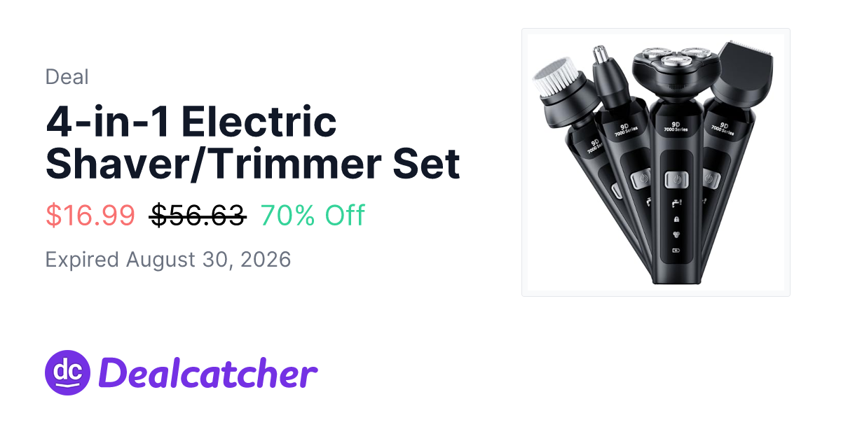 Amazon - 4-in-1 Electric Shaver/Trimmer Set $16.99