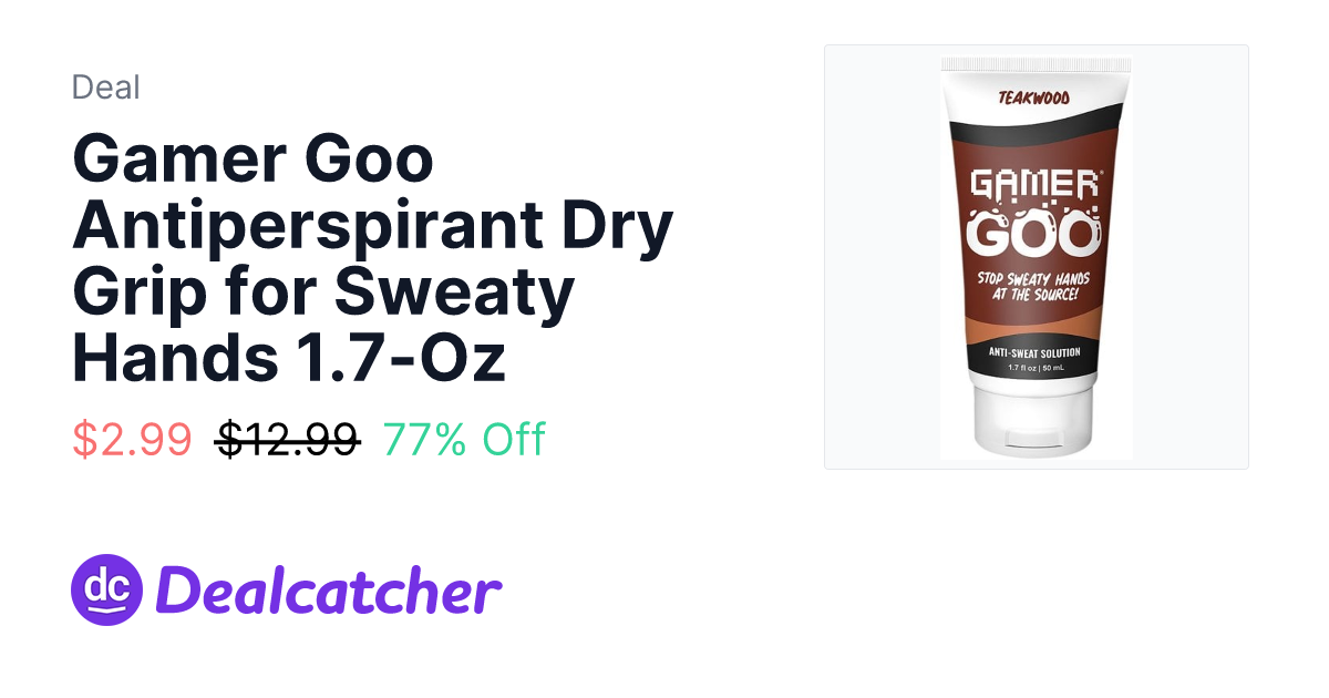 Microcenter - Gamer Goo Antiperspirant Dry Grip for Sweaty Hands 1.7-Oz $2.99