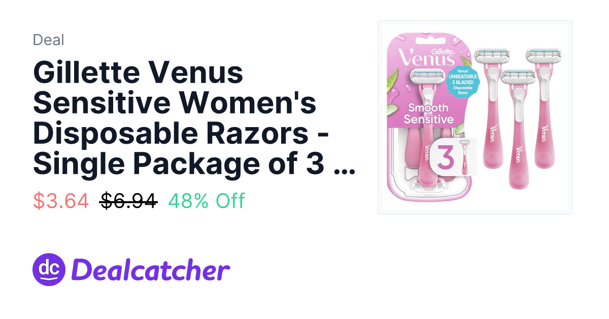 Amazon - Gillette Venus Sensitive Women's Disposable Razors - Single Package of 3 Razors $3.64