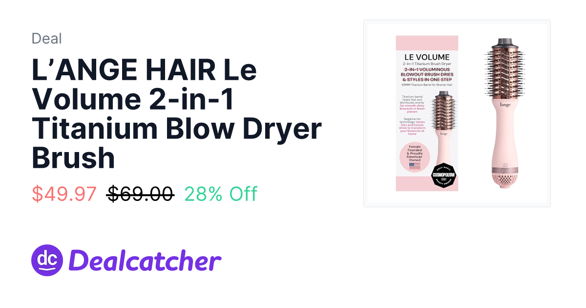 Amazon - L’ANGE HAIR Le Volume 2-in-1 Titanium Blow Dryer Brush $49.97