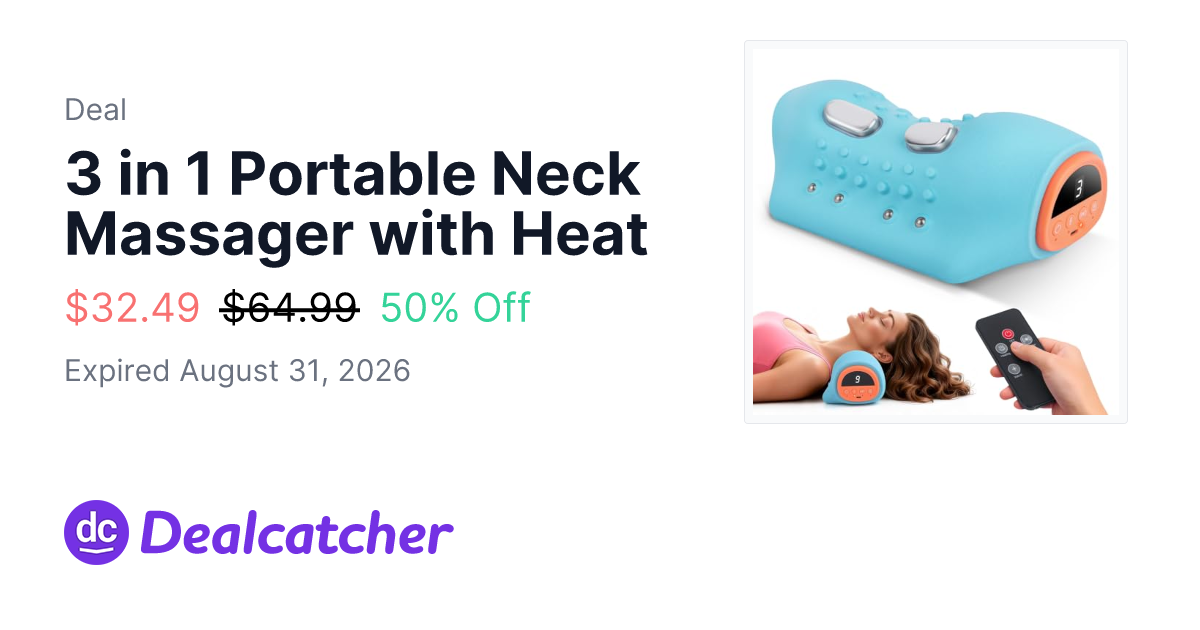 Amazon - 3 in 1 Portable Neck Massager with Heat $32.49
