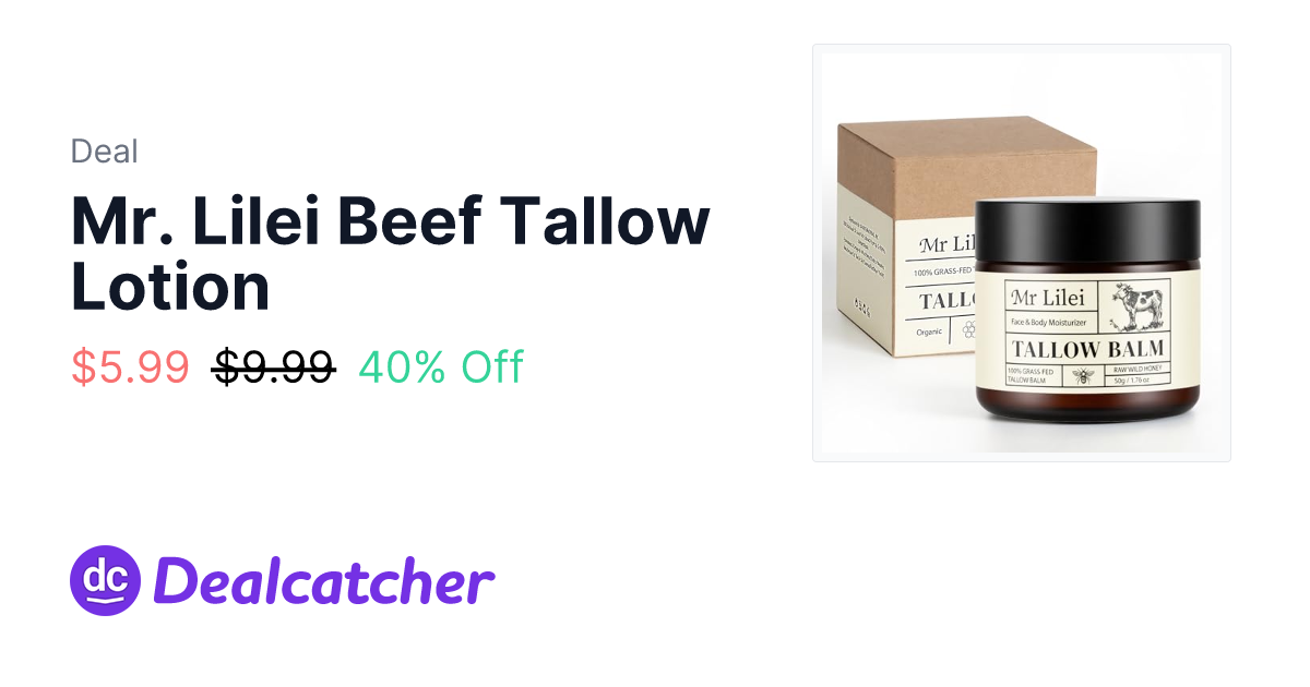 Amazon - Mr. Lilei Beef Tallow Lotion $5.99
