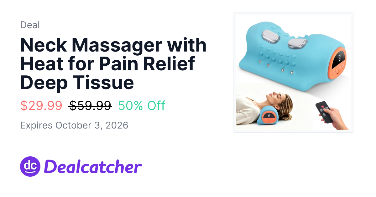 Amazon - Neck Massager with Heat for Pain Relief Deep Tissue $29.99