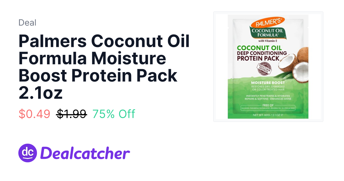 Target - Palmers Coconut Oil Formula Moisture Boost Protein Pack 2.1oz $0.49