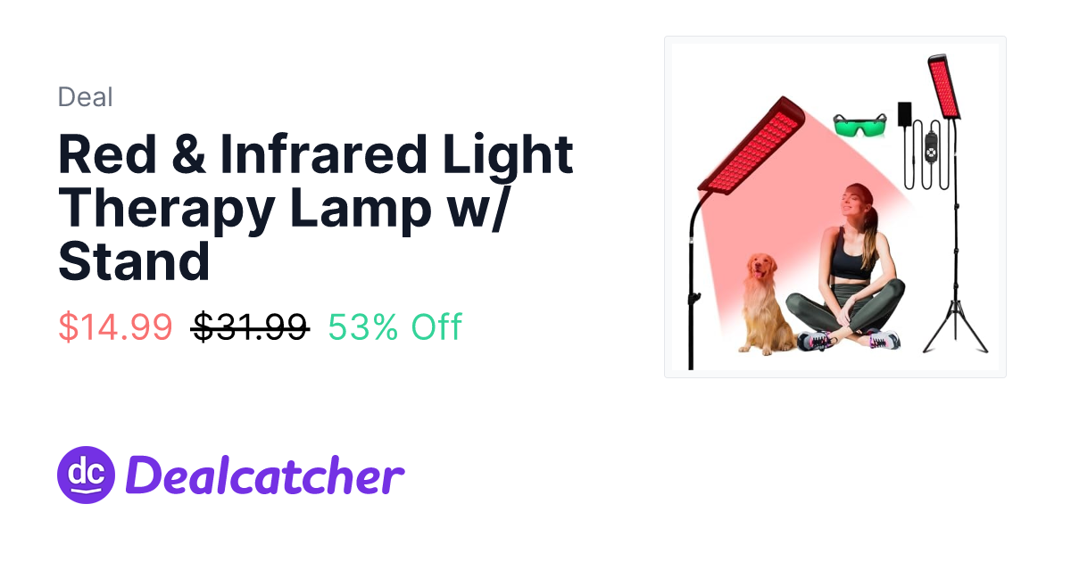 Amazon - Red & Infrared Light Therapy Lamp w/ Stand $14.99