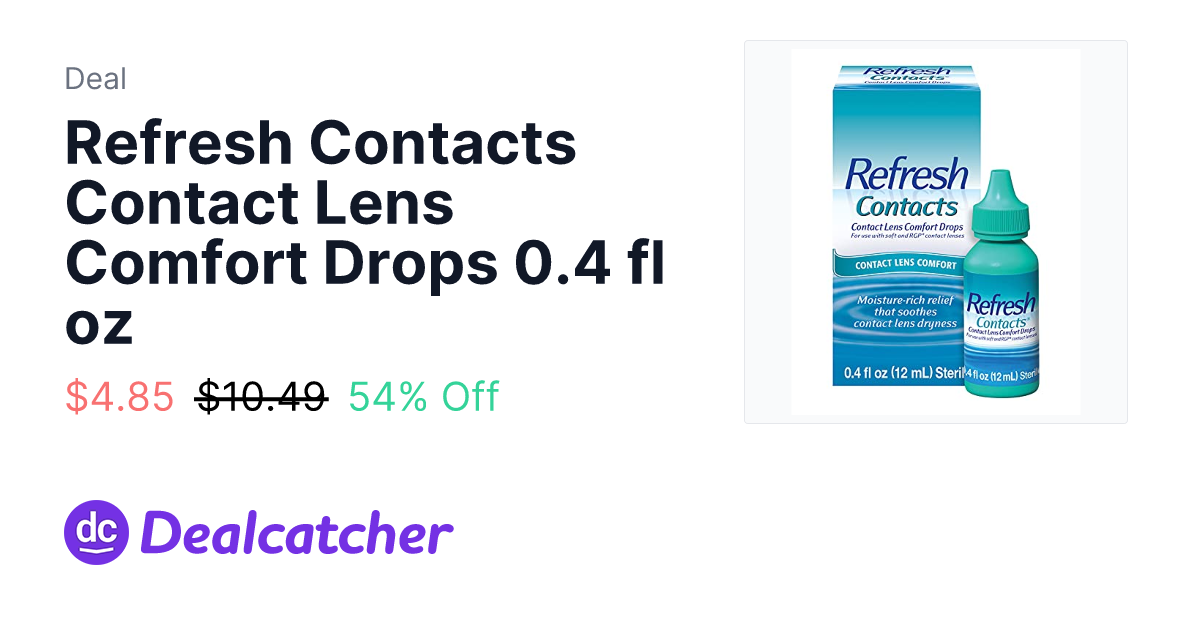 Amazon - Refresh Contacts Contact Lens Comfort Drops 0.4 fl oz $4.85