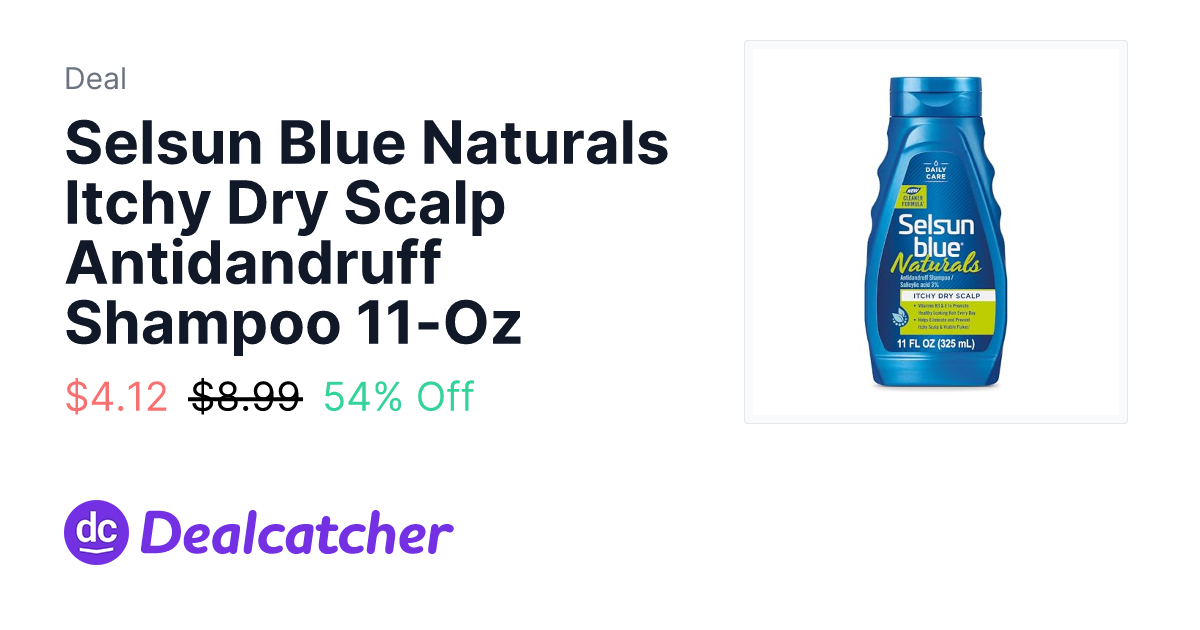 Amazon - Selsun Blue Naturals Itchy Dry Scalp Antidandruff Shampoo 11-Oz $4.12