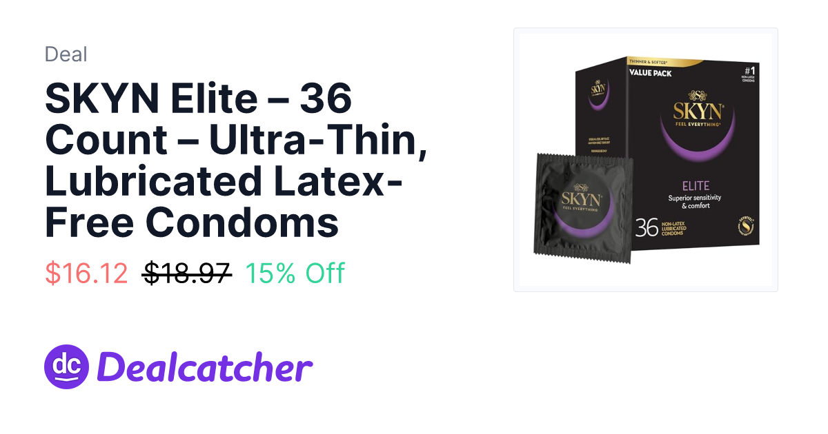 Amazon - SKYN Elite – 36 Count – Ultra-Thin, Lubricated Latex-Free Condoms $16.12