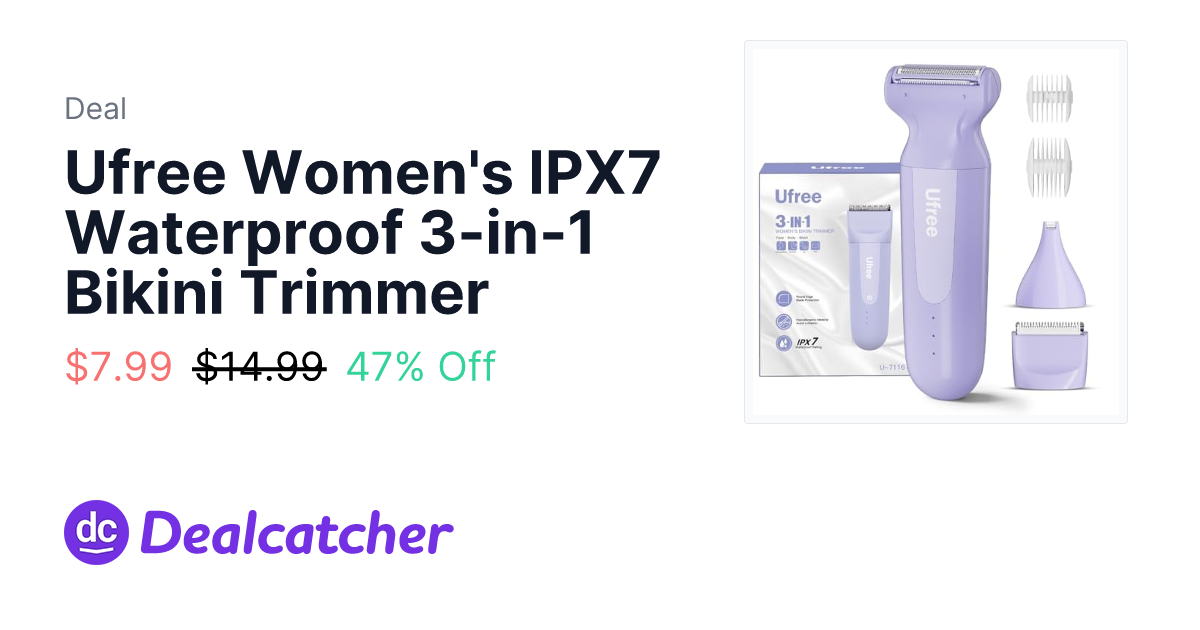 Amazon - Ufree Women's IPX7 Waterproof 3-in-1 Bikini Trimmer $7.99