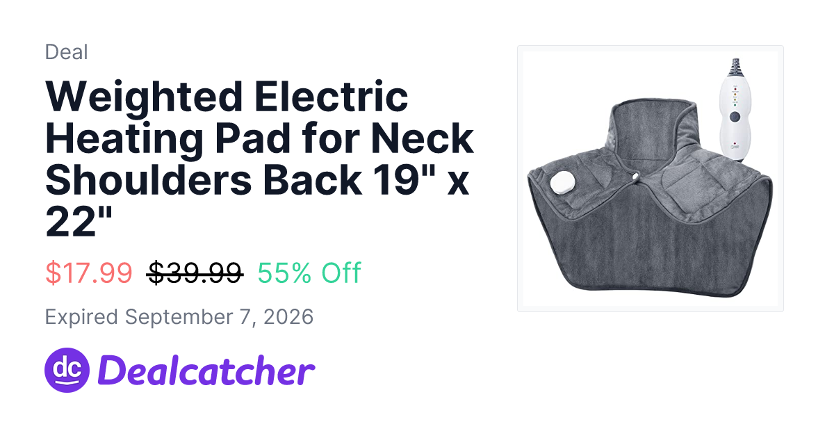 Amazon - Weighted Electric Heating Pad for Neck Shoulders Back 19" x 22" $17.99