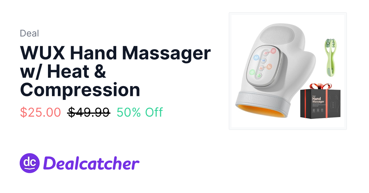 Amazon - WUX Hand Massager w/ Heat & Compression $25.00
