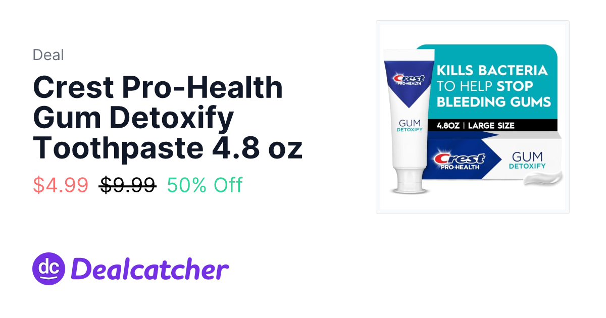 Amazon - Crest Pro-Health Gum Detoxify Toothpaste 4.8 oz $4.99