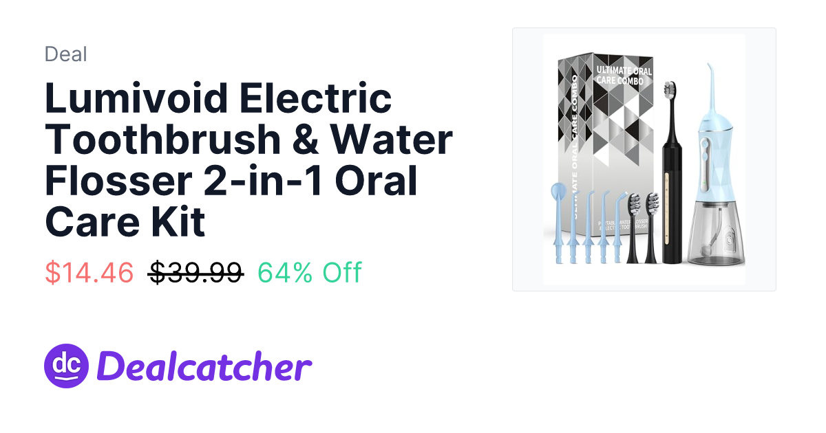 Amazon - Lumivoid Electric Toothbrush & Water Flosser 2-in-1 Oral Care Kit $14.46