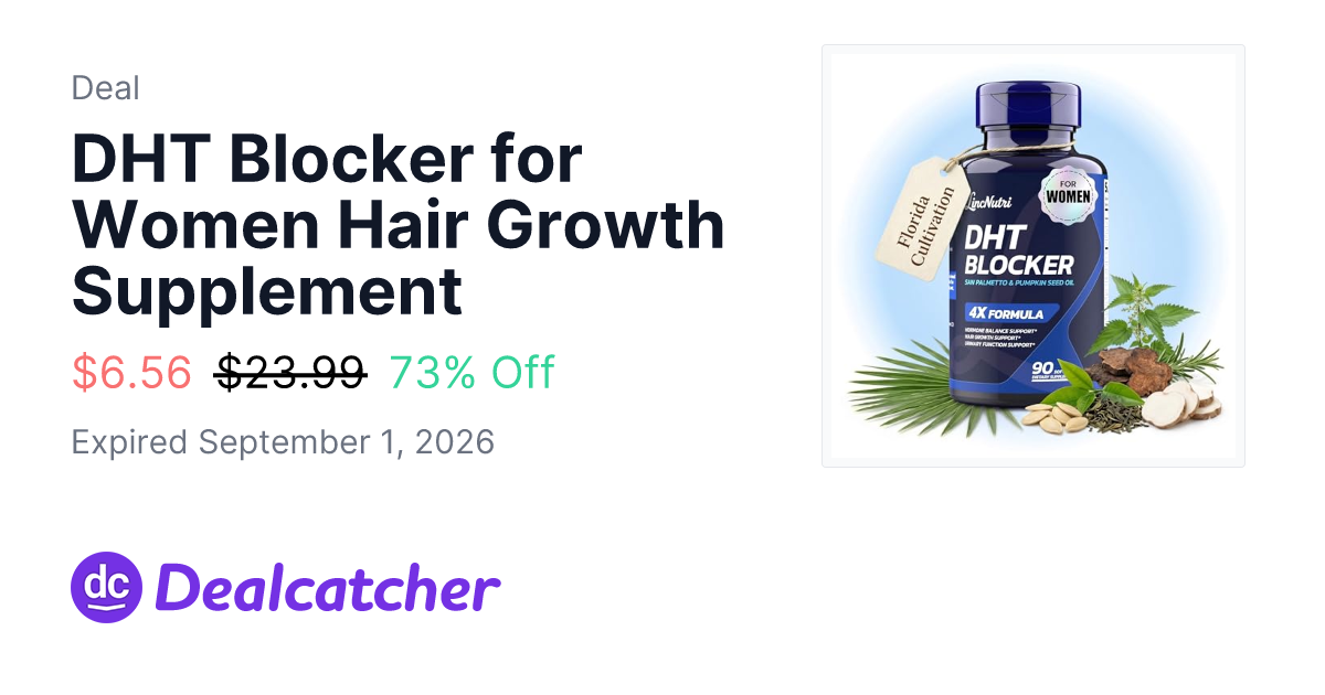 Amazon - DHT Blocker for Women Hair Growth Supplement $6.56