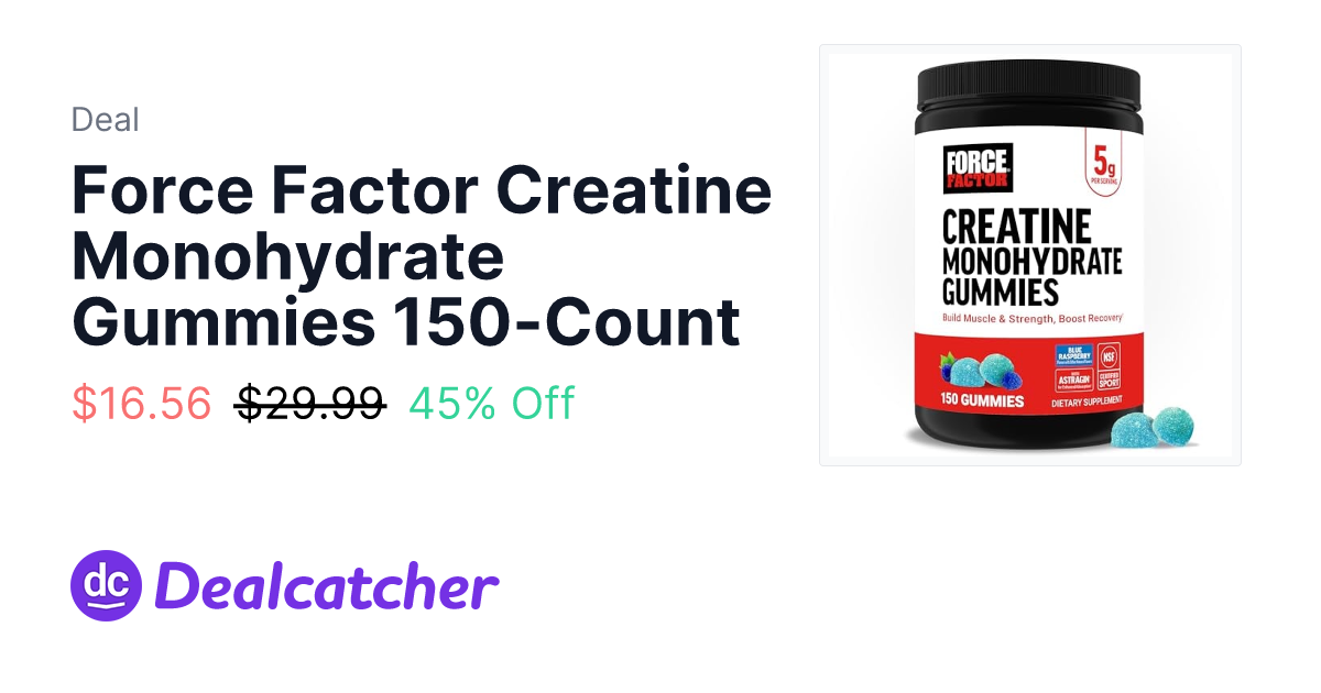 Amazon - Force Factor Creatine Monohydrate Gummies 150-Count $16.56
