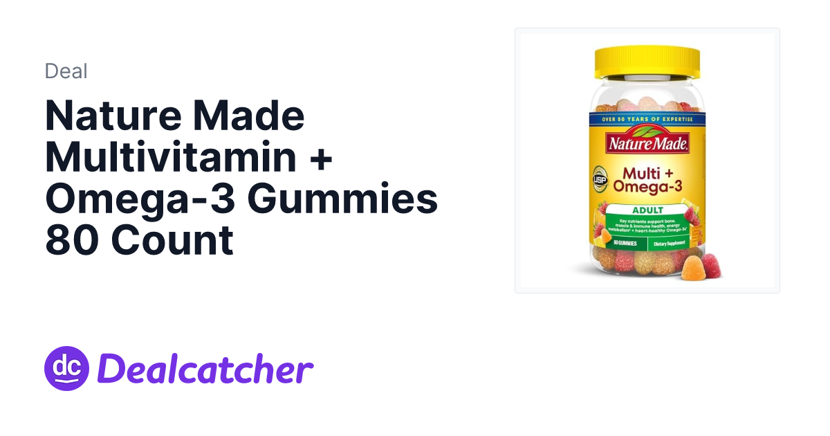 Amazon - Nature Made Multivitamin + Omega-3 Gummies 80 Count